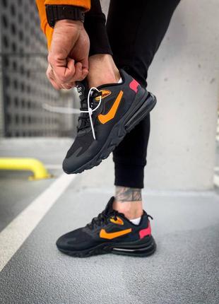 Кросівки чоловічі nike air max 270 react black orange/ кроссовки мужские найк аир макс 270 рэакт