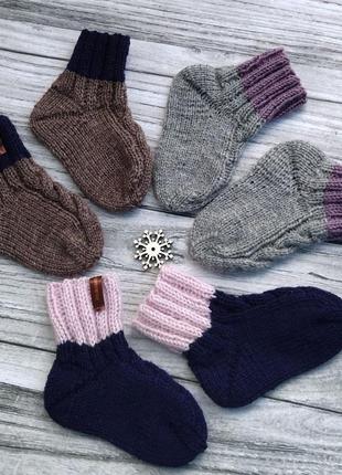 Дитячі вовняні шкарпетки - теплі шкарпетки - шкарпетки на 1-2 роки4 фото