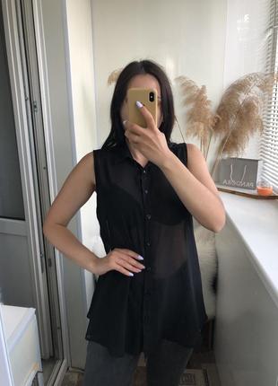 Чорна блузка блуза майка вільного крою