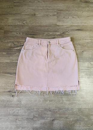 Розовая джинсовая юбка h&m2 фото