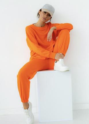Оранжевый спортивный костюм махра s-m
