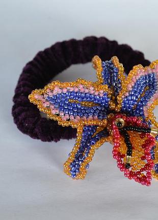 Резинка для волос орхидея разноцветная