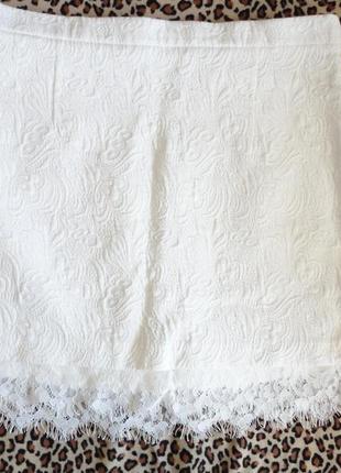 Белая юбка topshop р.10 (талия 70, б.94, дл.40)3 фото