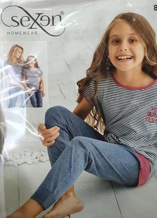 Дитяча піжама/домашній костюм штани і футболка 4-15 років туреччина2 фото