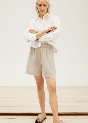 Бермуди вільні шорти з льону від h&m