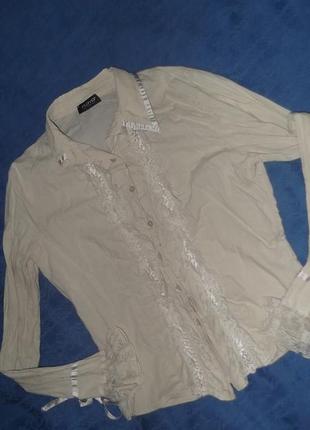 Рубашка бежевая с кружевом