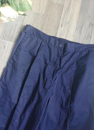 Жіночі сині класичні брюки великий розмір батал 50 /52/54 штани4 фото