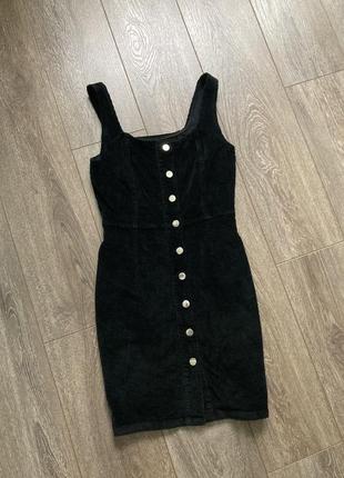 Quiz 8/36 стретч чорний сарафан вельветовий футляр сукня без рукавів8 фото