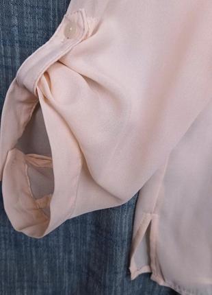 Женская розовая полупрозрачная блуза divided с длинным рукавом, размер 346 фото