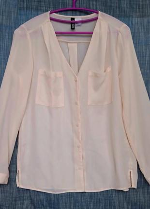 Женская розовая полупрозрачная блуза divided с длинным рукавом, размер 34