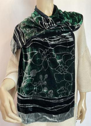 Італійський якісний оксамитовий шарф шовк- віскоза