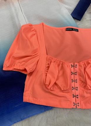 Яркий неоновый топ блуза shein из новых моделей2 фото