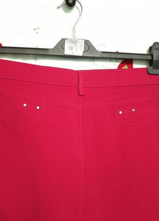 Нові жіночі малинові брюки класичні українського виробництва 60 розміру4 фото