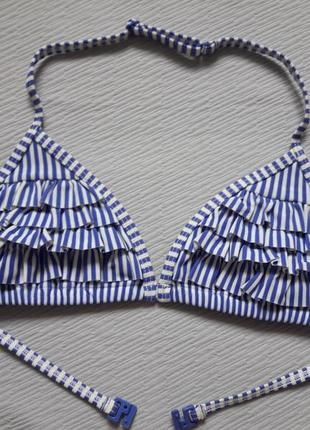 Суперовый верх от купальника в полоску с рюшами на 10-12 лет на рост 146-152 h&m