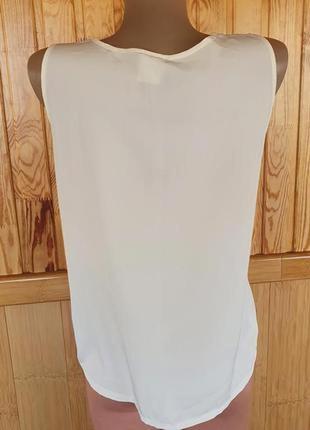 Легка молочна шифонова базова майка/блуза/футболка с-м7 фото