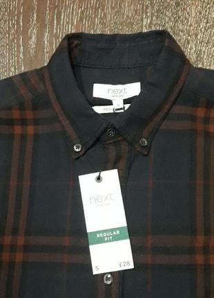 Нова Брендова 100% бавовна стильна сорочка в крупну клітинку р. s від next