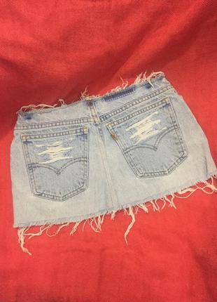 Классная джинсовая мини юбка levi’s2 фото