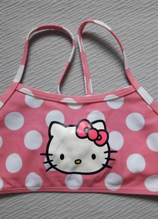 Класний верх від купальника в горох hello kitty на 2-4 роки на ріст 98-104 см h&m