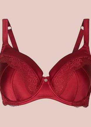 34е/75f, autograph rosie,англія!розкішний бюстгальтер бордового кольору з натурального шовку,новий