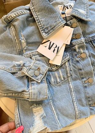 Укороченная джинсовая куртка zara9 фото