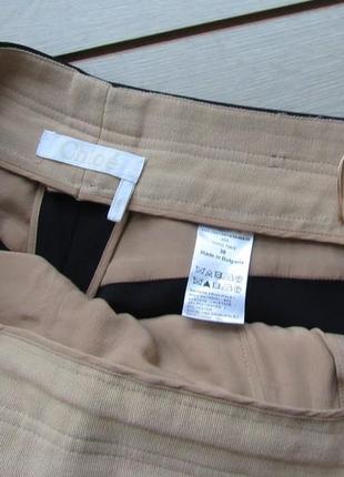 Синие широкие брюки штаны палаццо с пуговицами на талии chloe шелком высокая талия6 фото