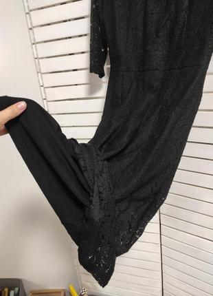Платье кружево черное гипюр с рукавом до колен 44 46 с молнией2 фото