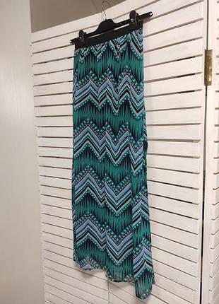 Спідниця літня смарагдова зелена довга геометрія
