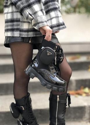 Ботінки жіночі prada leather boots nylon pouch black 3

/ женские ботинки прада