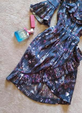 Распродажа 😍😍😍нарядное красивое платье с рюшами с вырезом на спине имитация запаха5 фото