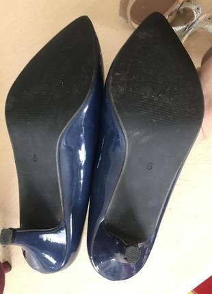 Туфли темно синие лаковые ,3 фото