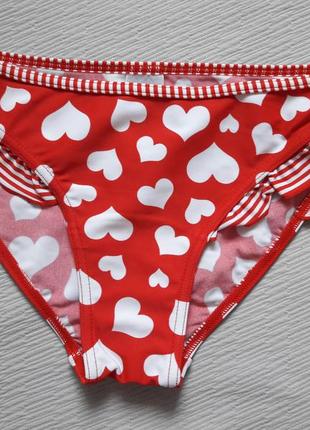 Крутые трусики низ от купальника принт сердечки на 10-11 лет на рост 146 см tesco