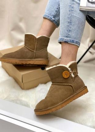 Уггі ugg mini bailey button beige5 фото