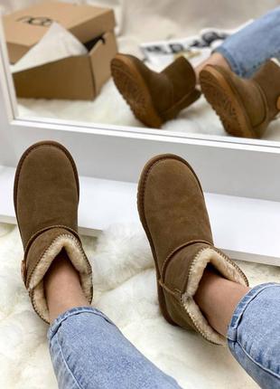 Уггі ugg mini bailey button beige4 фото