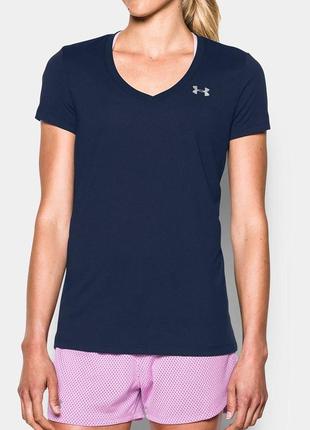 Оригинальная футболка women's midnight navy/metallic silver tech v-neck2 фото