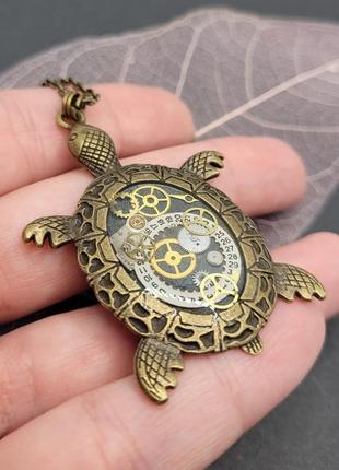 Кулон черепаха в стиле стимпанк steampunk 3
