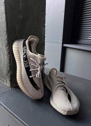 Отличные унисекс кроссовки adidas yeezy boost 350 v2 granite серые с чёрным 36-45 р2 фото