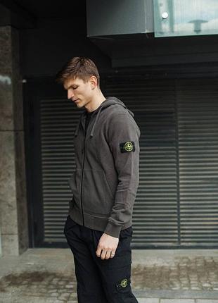 Худи на молнии stone island zip hooded sweatshirt — цена 5150 грн