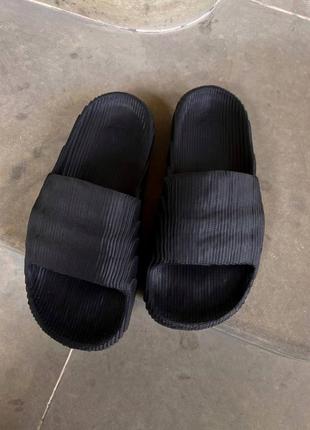 Нереально крутые унисекс шлёпанцы сланцы adidas yeezy adilette slide black чёрные 36-45 р10 фото