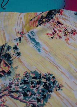 Вільній крій гавайка тропічний принт листя, квіти,острів,пальми6 фото