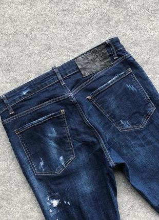 Оригінальні джинси dsquared2 distressed slim fit jeans blue4 фото