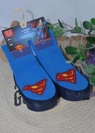 1-2/3-4 роки домашні кімнатні капці шкарпетки махрові тапочки для хлопчиків із малюнком супермена5 фото