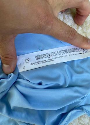 Асиметрична легенька сукня зара небесного кольору на зав'язках бретельках міді максі...