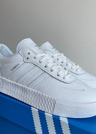 Жіночі шкіряні кросівки, кеди adidas samba white#адідас