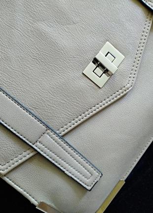 Стильний портфель - сумка жіночий,бежевий2 фото