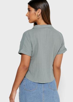 Крутая укорочённая оверсайз рубашка cotton on5 фото