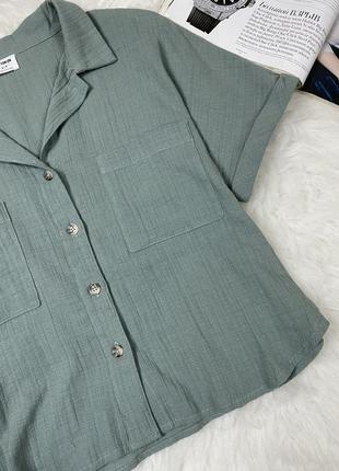 Крутая укорочённая оверсайз рубашка cotton on7 фото