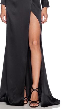 Вечірня елегантна сукня, чорного кольору з розрізом на лівій нозі 🖤4 фото