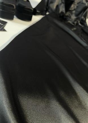 Вечірня елегантна сукня, чорного кольору з розрізом на лівій нозі 🖤3 фото
