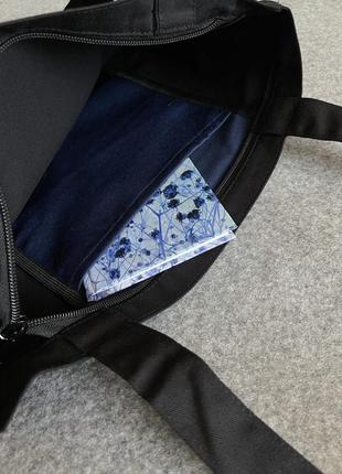 Текстильна сумка - шоппер на блискавці "українка" чорна з красивим патріотичним принтом3 фото