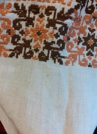 Скатерть льняная лен с вышивкой салфетка5 фото